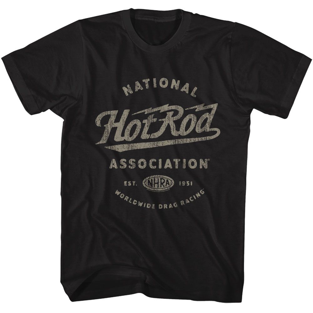 NHRA - Hot Rod - American Classics - Solid Black Adult Short Sleeve T-Shirt