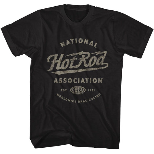 NHRA - Hot Rod - American Classics - Solid Black Adult Short Sleeve T-Shirt