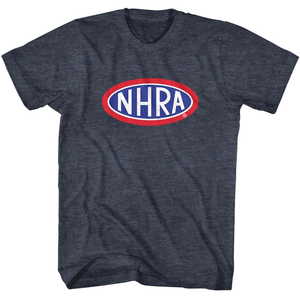NHRA - Logo - American Classics - Heather Blue Adult Short Sleeve T-Shirt