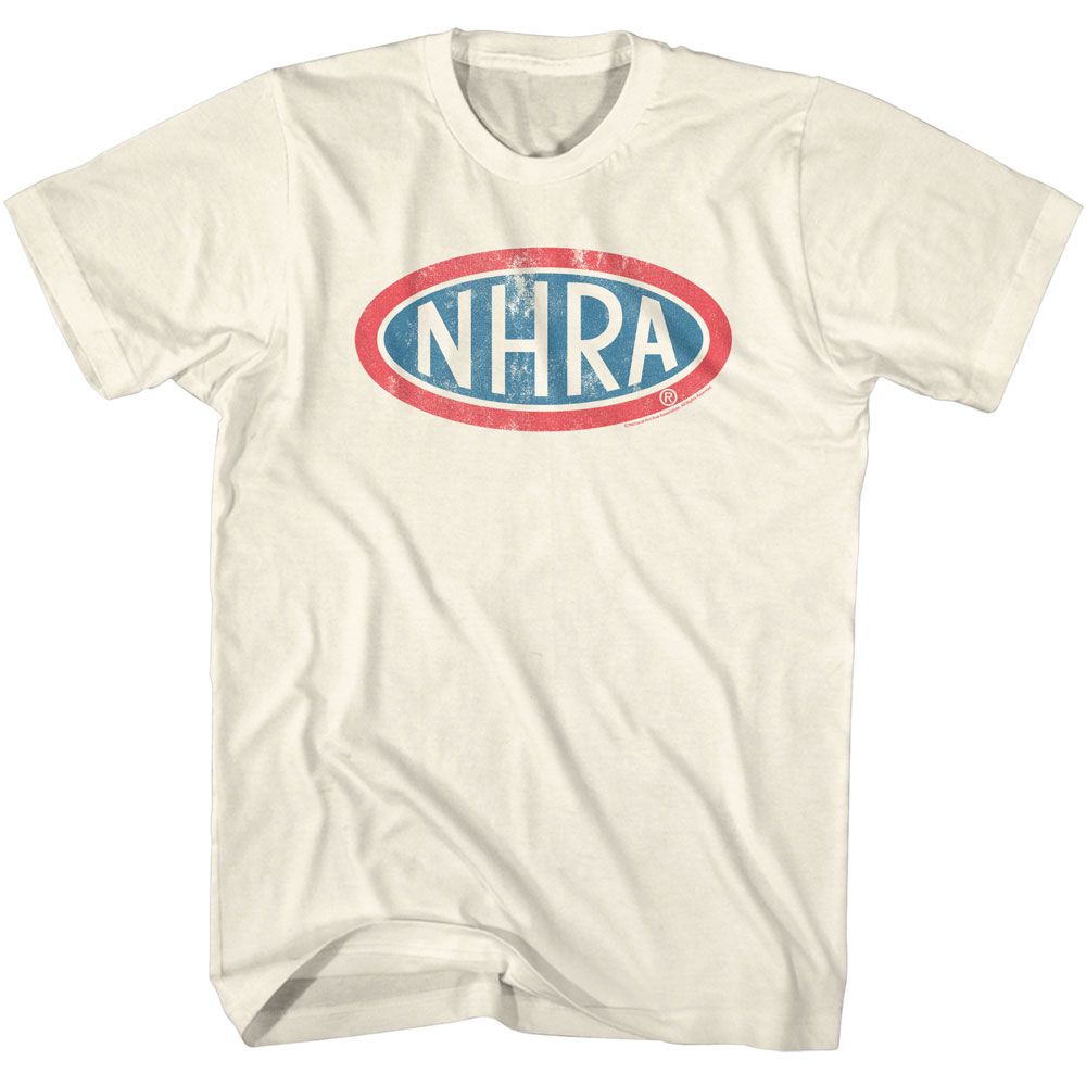NHRA - Oval Logo - American Classics - Solid Off-White Adult Short Sleeve T-Shirt