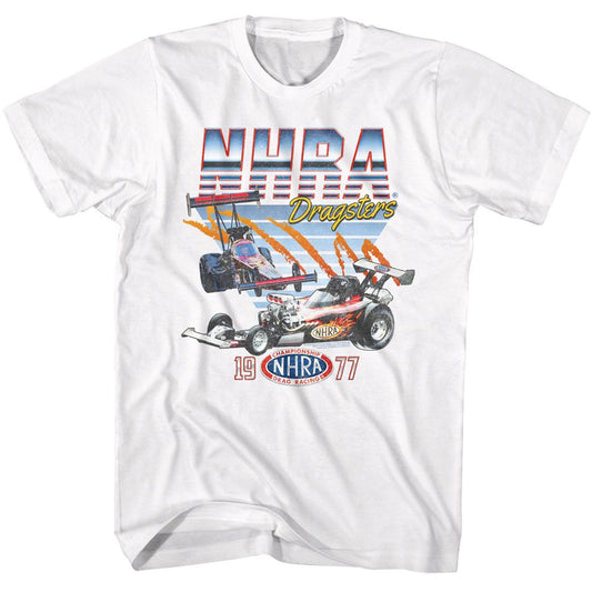 NHRA - Zoomy Dragsters - American Classics - Solid White Adult Short Sleeve T-Shirt