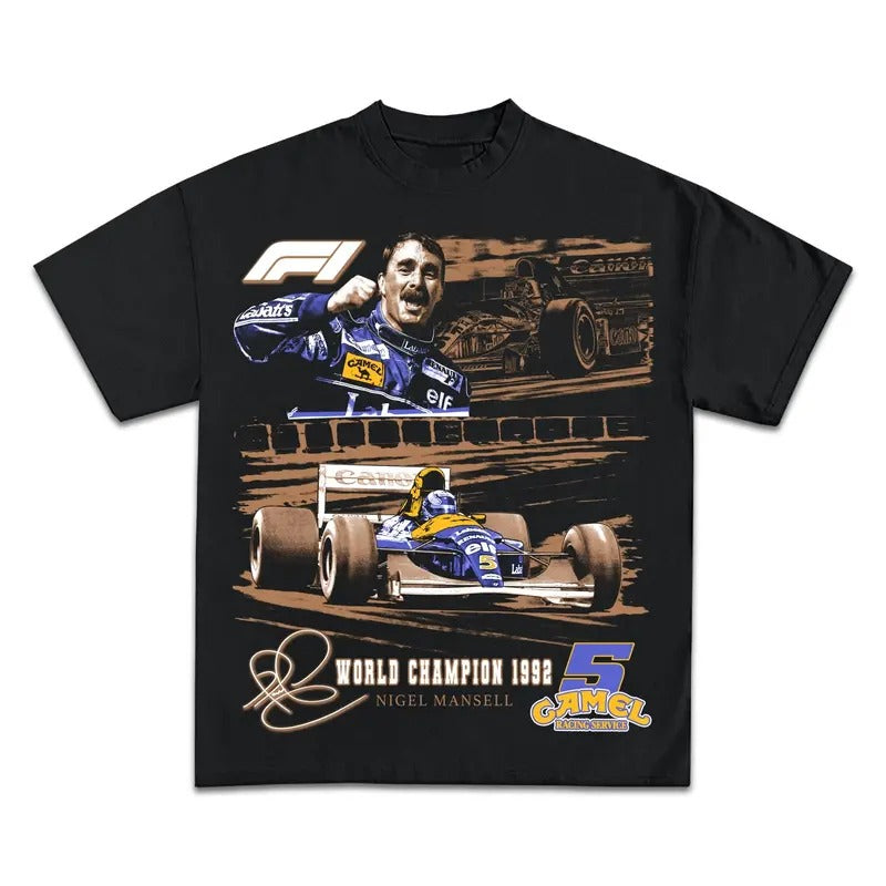 NIGEL MANSELL 1992 WORLD CHAMPION FORMULA 1 GRAPHIC T-SHIRT - STREETWEAR