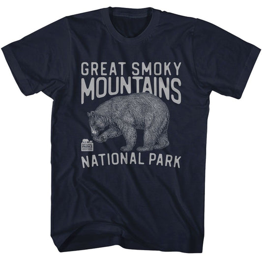 National Parks - Great Smoky Mountains 1940 - American Classics - Solid Blue Adult Short Sleeve T-Shirt