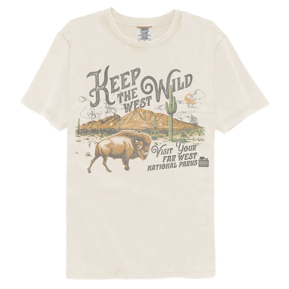 National Parks - Keep West Wild - American Classics - Solid Beige Adult Short Sleeve Comfort Color T-Shirt