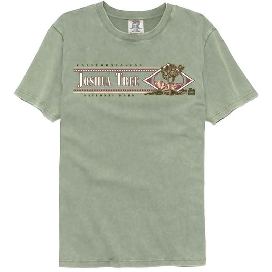 National Parks - Joshua Tree Retro - American Classics - Green Solid Adult Short Sleeve Comfort Color T-Shirt