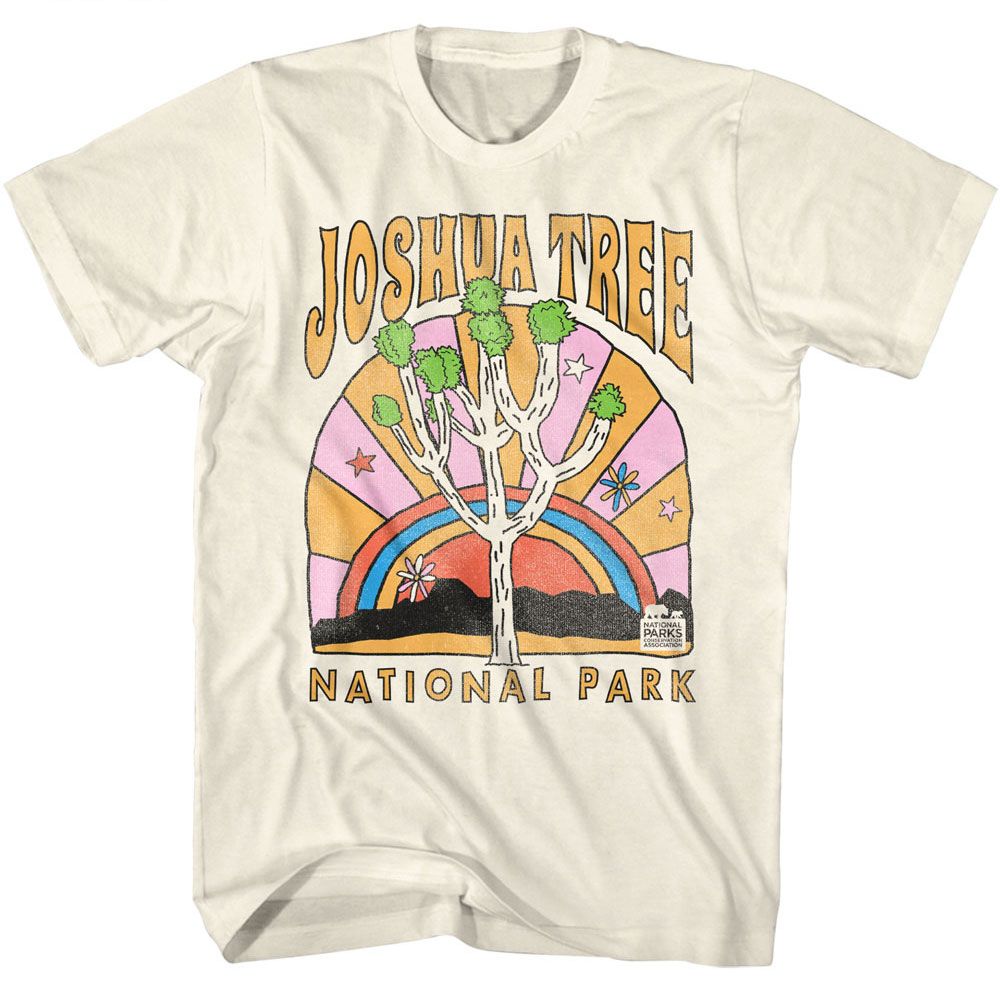 National Parks - Joshua Tree Doodle - American Classics - Solid Off-White Adult Short Sleeve T-Shirt