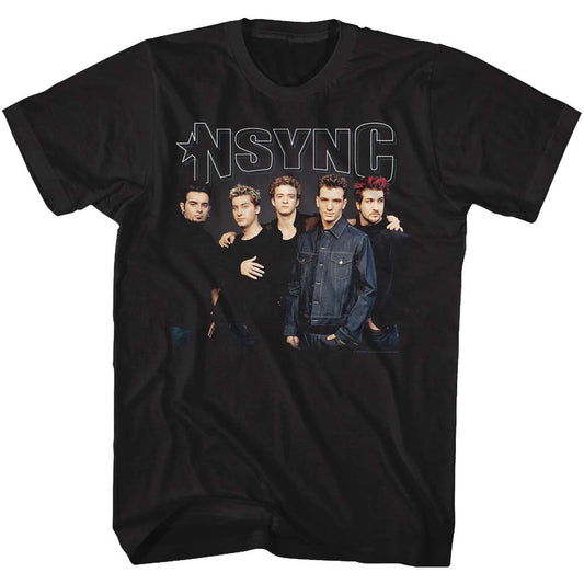 NSYNC Mens S/S T-Shirt - Stark Group Shot - Solid Black