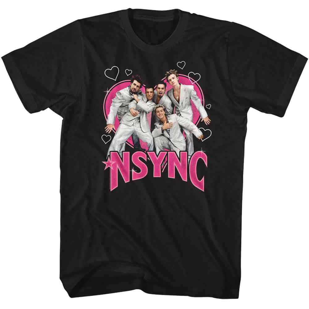NSYNC - Heartthrob - American Classics - Solid Black Adult Short Sleeve T-Shirt