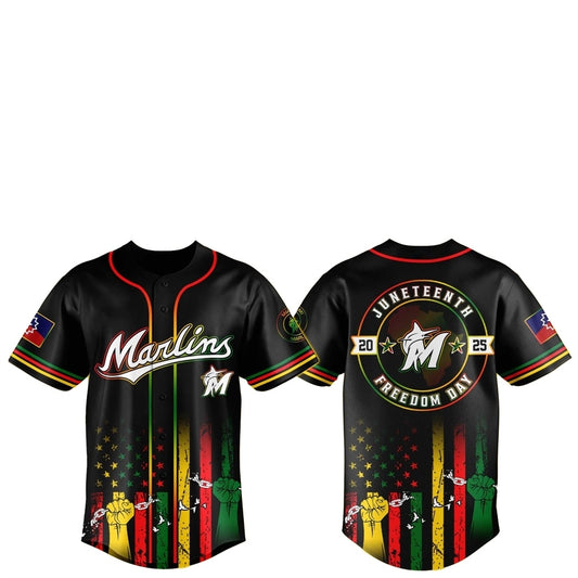Miami Marlins Juneteenth Day 2025 Baseball Jersey Hat - Grishko.com