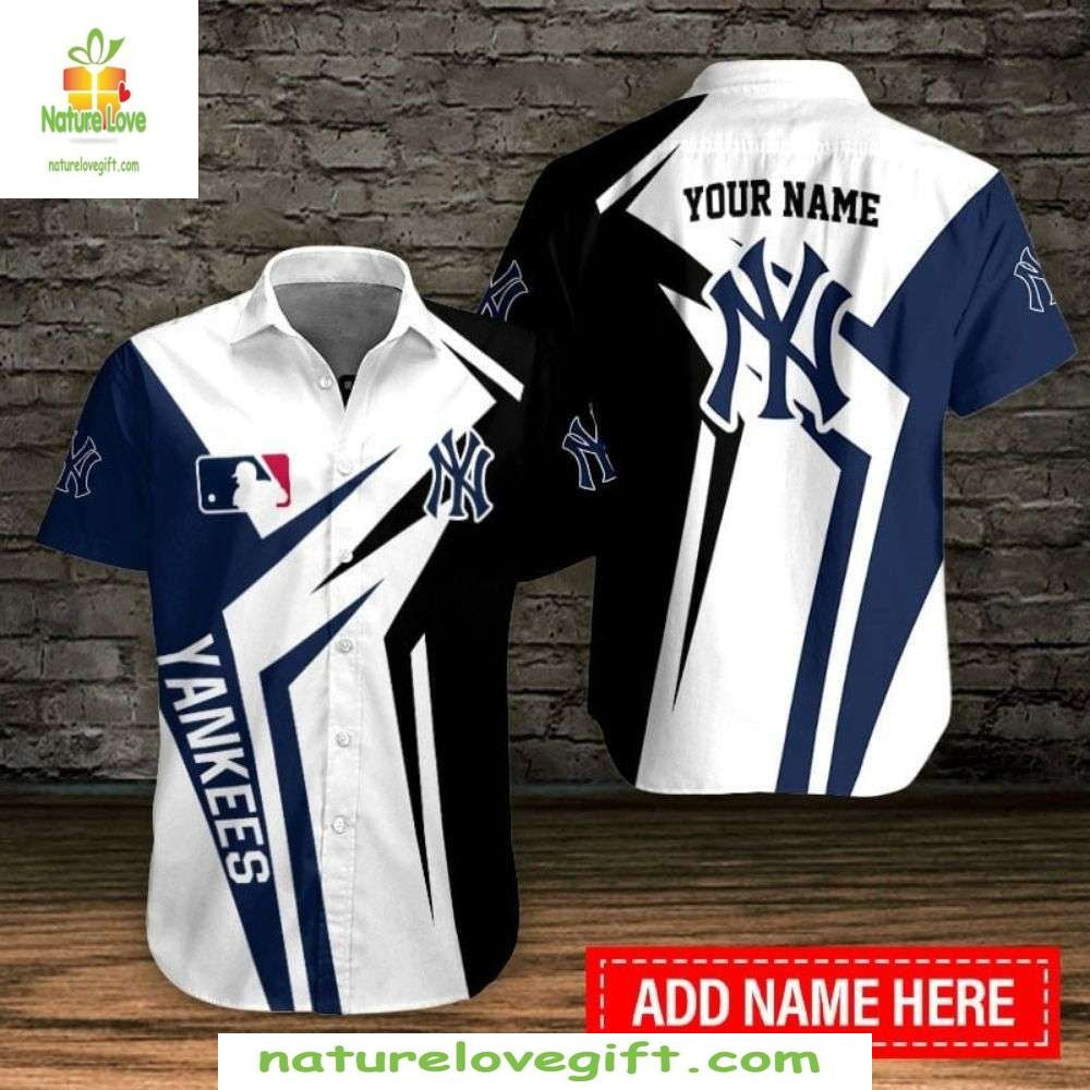 MLB Hawaiian Shirt NY Yankees Pinstripe Pride Personalized Baseball Apparel