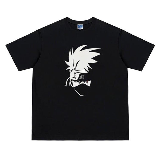 Naruto "Kakashi Hatake" Heavyweight Vintage Tee 100% Cotton OVERSIZED Anime T-shirt Menswear Top Crew Necks Tshirt Casual Streetwear Black Crewneck Tropical Shortsleeve