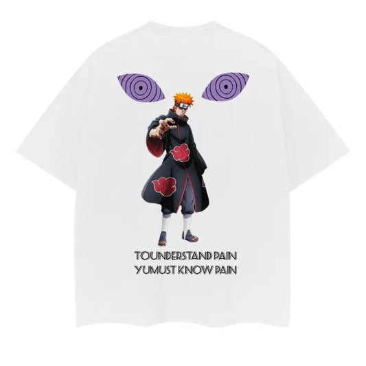Naruto "Rinnegan" Vintage Oversized Tee Anime T-shirt 100% Cotton Original Design Men's Top Casual Streetwear Menswear Tshirt