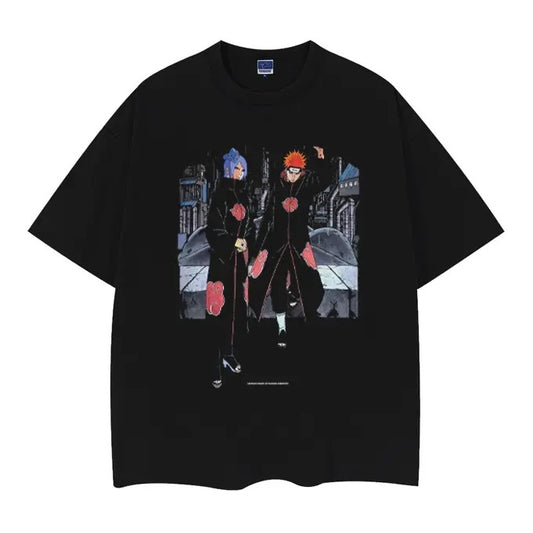 Naruto "Six Paths of Pain" Vintage Oversized Tee Anime T-shirt 100% Cotton Original Design Men's Top Casual Streetwear Womenswear Tshirt