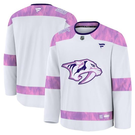 Nashville Predators 2024 Hockey Fights Cancer Practice Jersey - White