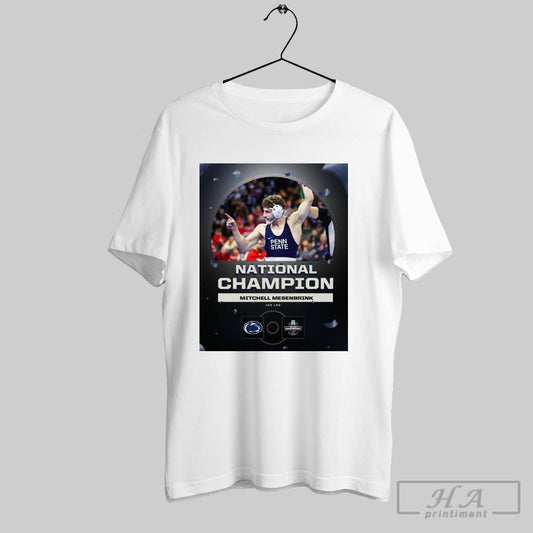 National Champion Mitchell Mesenbrink 165 Lbs Penn State Nittany Lions Wrestling Championship 2025 Poster