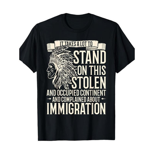 Native American Heritage Day Graphic Tee - 100%, Unisex Men & Women Gift T-Shirt, Black with Bold Letter Print, Casual Round Neck Short Sleeve Shirt, Machine Washable Made in USA