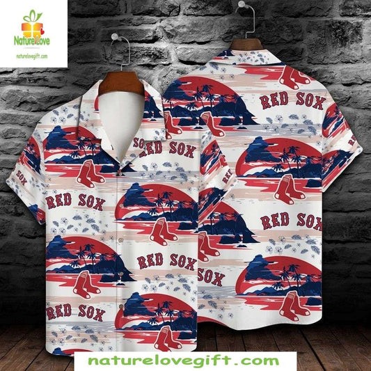 Boston Red Sox Hawaiian Shirt Nautical Oceanic Vibes Baseball Apparel