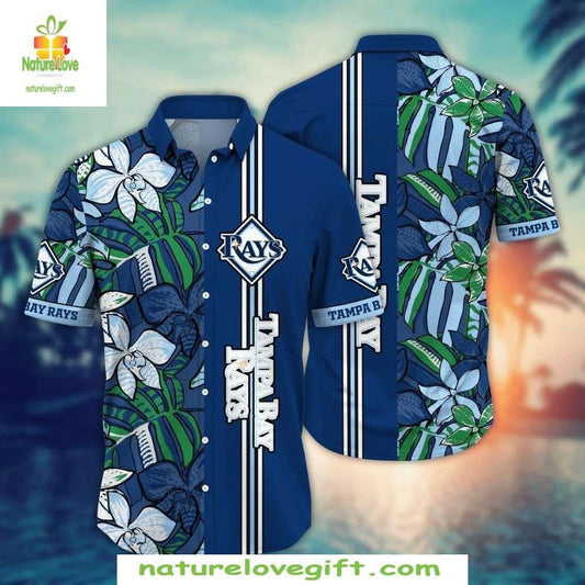 Tampa Bay Rays Hawaiian Shirt Nautical Stripe MLB Baseball Apparel