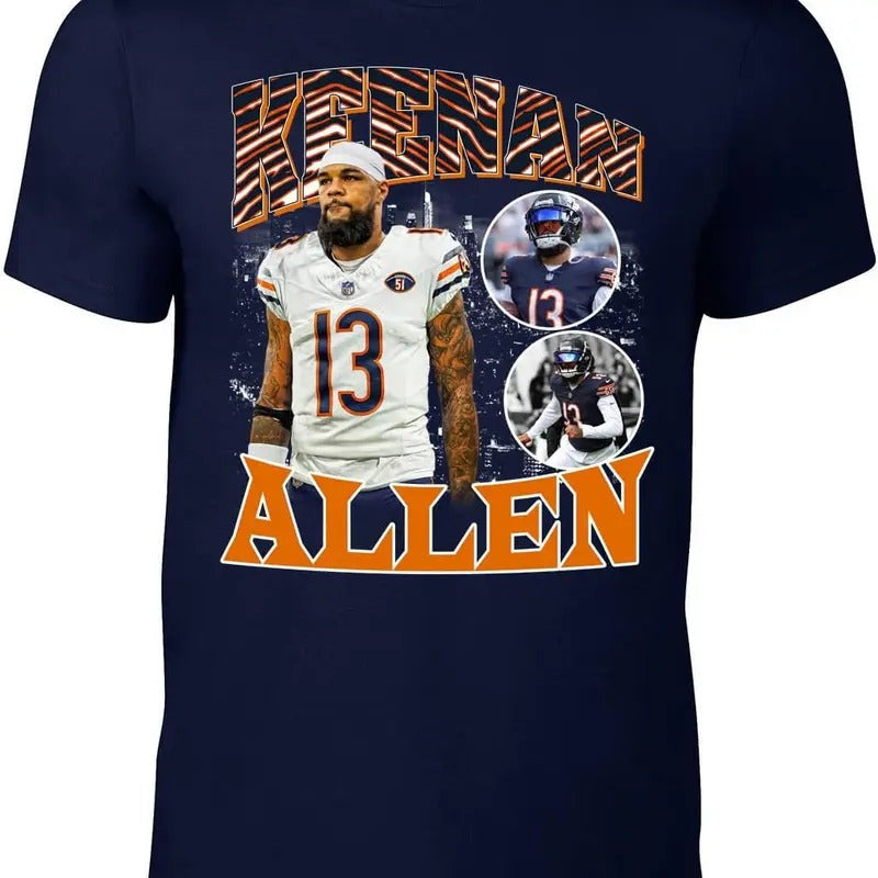 Navy Chicago Keenan Allen Bootleg Style T-Shirt Hoodie, Sweatshirt | InkThreadWorks.com