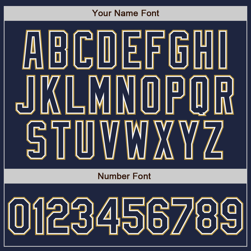 Custom Navy White-Old Gold Authentic Baseball Jersey