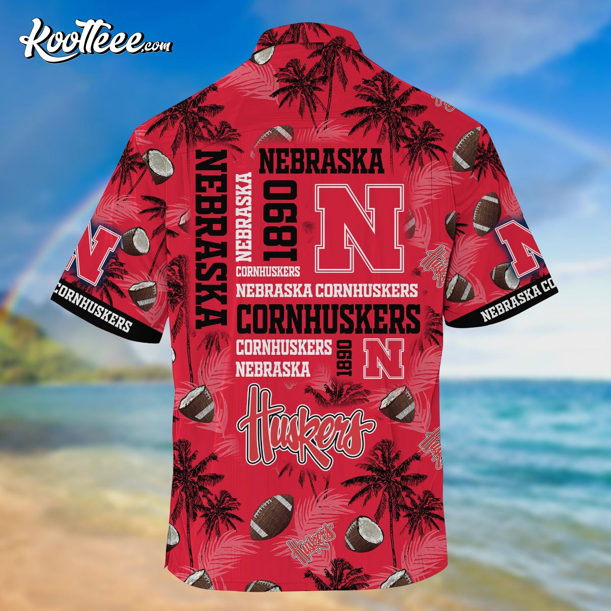 Nebraska Cornhuskers Coconut Red Hawaiian Shirt