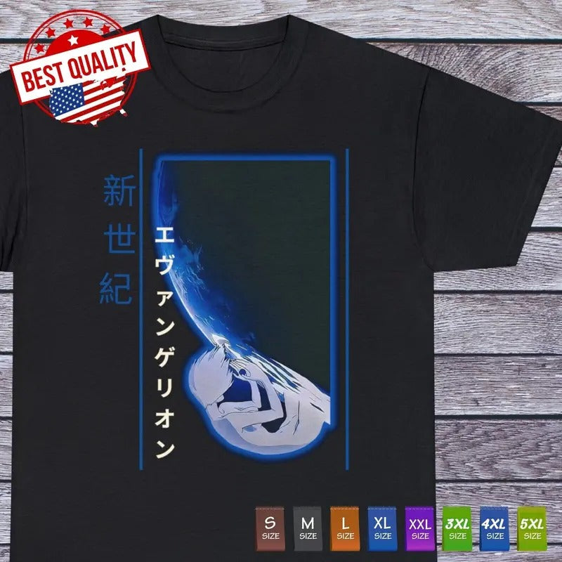 Neon Genesis Evangelion Japanese T Shirt Anime Cosplay Manga Rei Ayanami Otaku Unisex Full Size