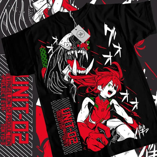 Neon Genesis Evangelion T-Shirt & Sweatshirt, Asuka Langley Sohryu Unit 2 Graphic Tee, Anime Manga Lover Gifts Ball Cotton