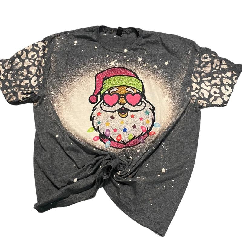 Neon Santa Shirt Hoodie, Sweatshirt | InkThreadWorks.com