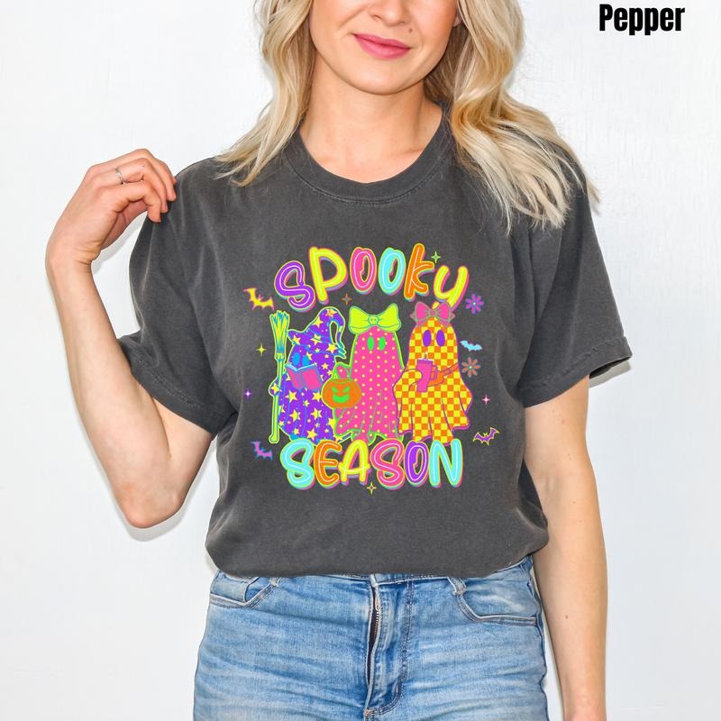 Neon Spooky Season Comfort Colors T-Shirt 'NLB' Hoodie, Sweatshirt | InkThreadWorks.com