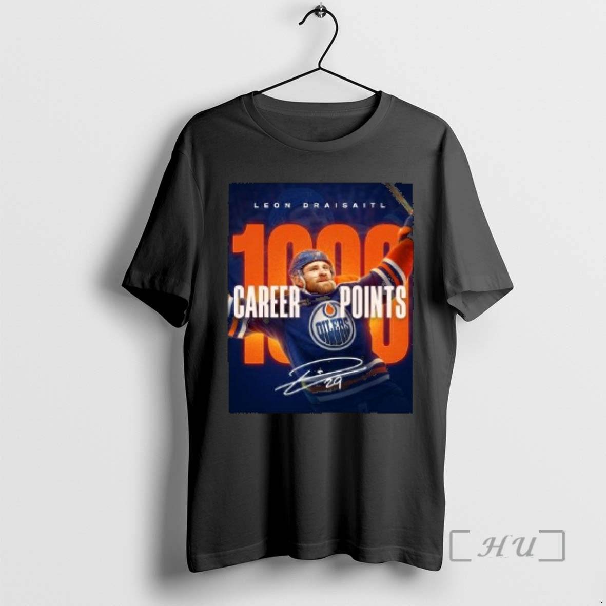 New Congratulations Leon Draisaitl Team Edmonton Oilers Reach 1000 Nhl Career Points Circle Black Premium T-Shirts,...