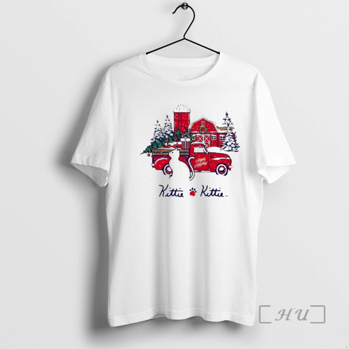 New Kittie Kittie Happy Holidays Cats T-Shirts, Hoodie, Sweatshirt | InkThreadWorks.com
