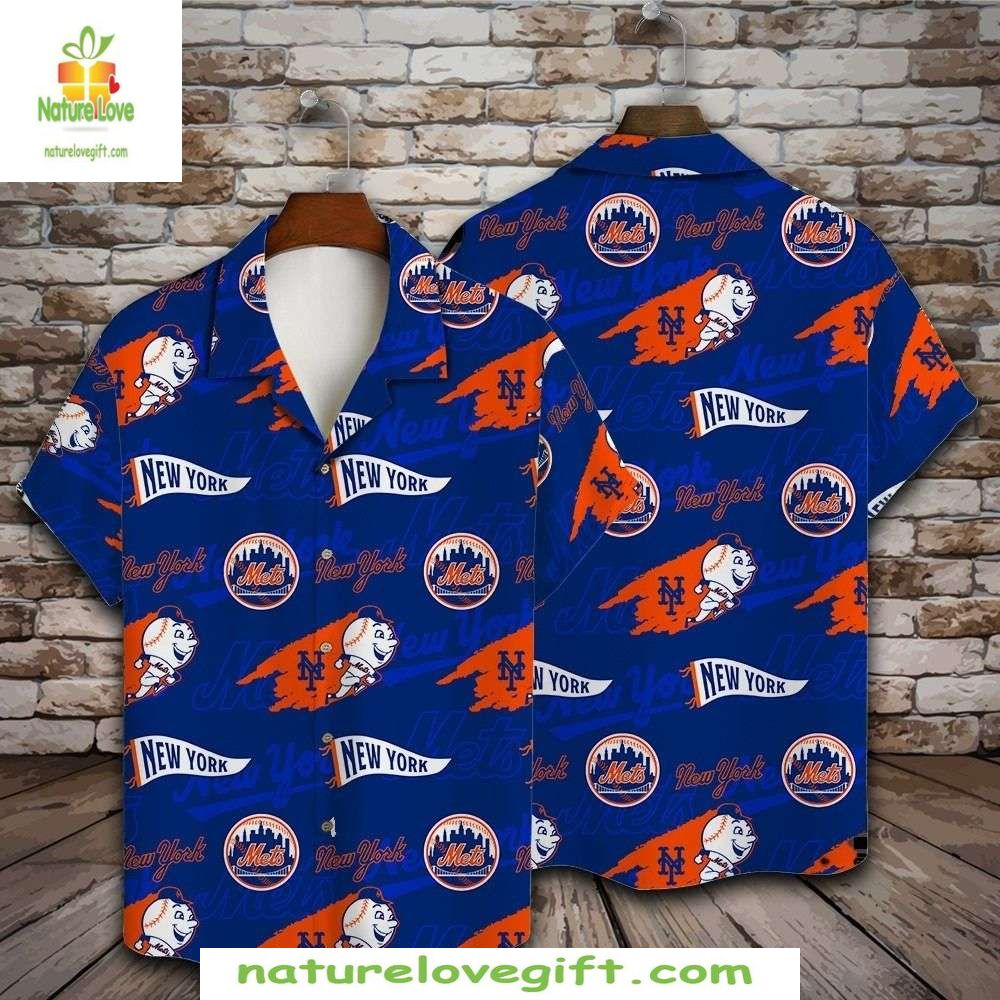 New York Mets Hawaiian Shirt Midnight Mascot Parade Baseball Apparel