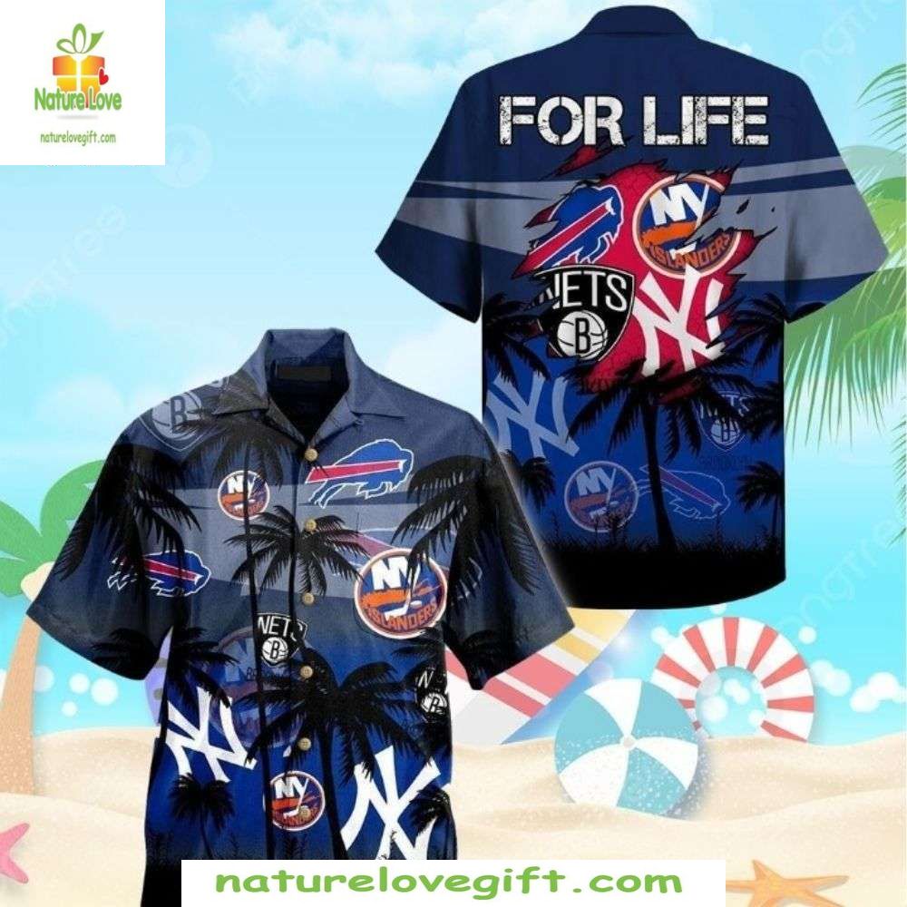 MLB Hawaiian Shirt New York Sports Team Tribute Stylish Baseball Apparel