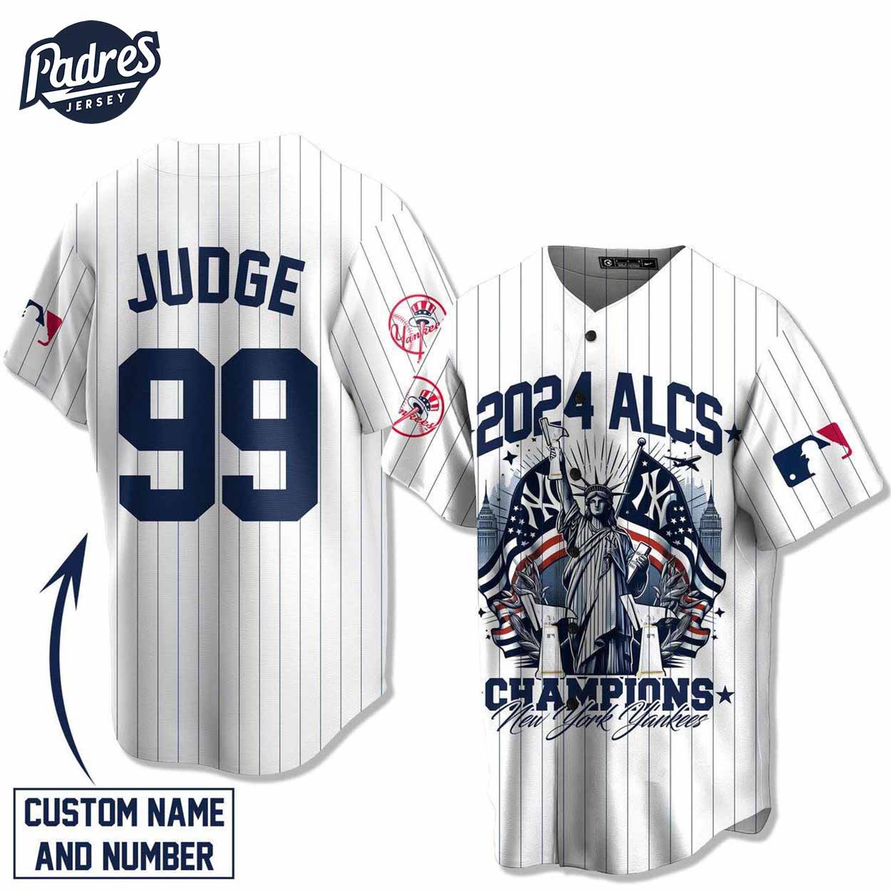 New York Yankees 2024 ALCS Champions JUDGE MLB Baseball Jersey - Padres Jersey Oasis: Elevate Your Baseball Style Game
