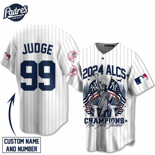 New York Yankees 2024 ALCS Champions JUDGE MLB Baseball Jersey - Padres Jersey Oasis: Elevate Your Baseball Style Game