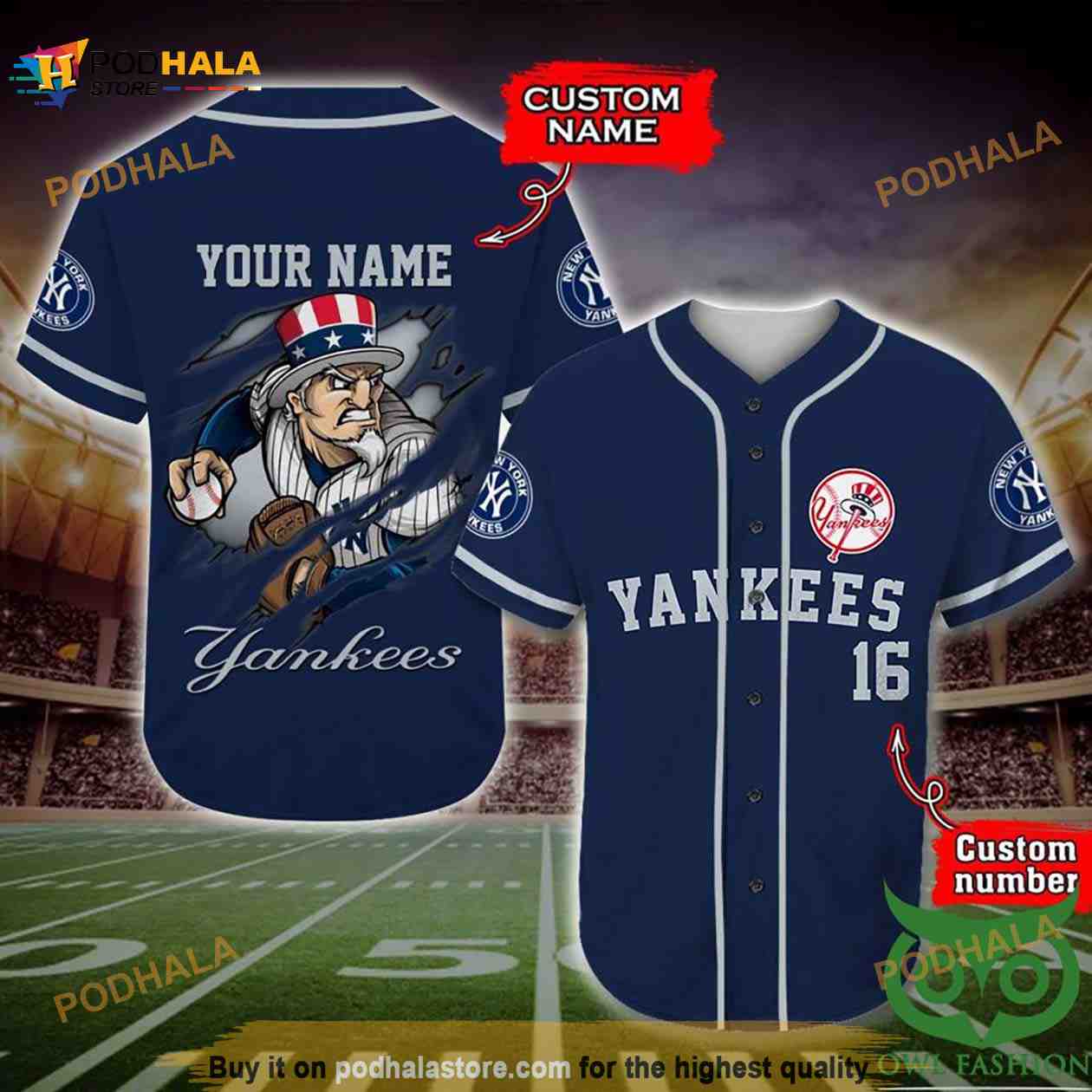 New York Yankees 3D Baseball Jersey Personalized Name Number