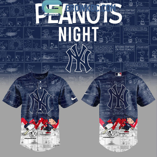 New York Yankees Peanuts 75th Anniversary Baseball Jersey