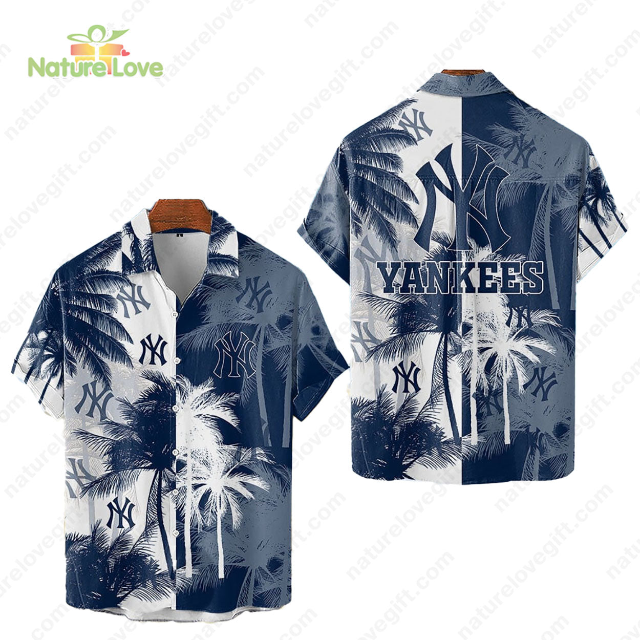 New York Yankees Tropical Palm Trees MLB Hawaiian Shirt