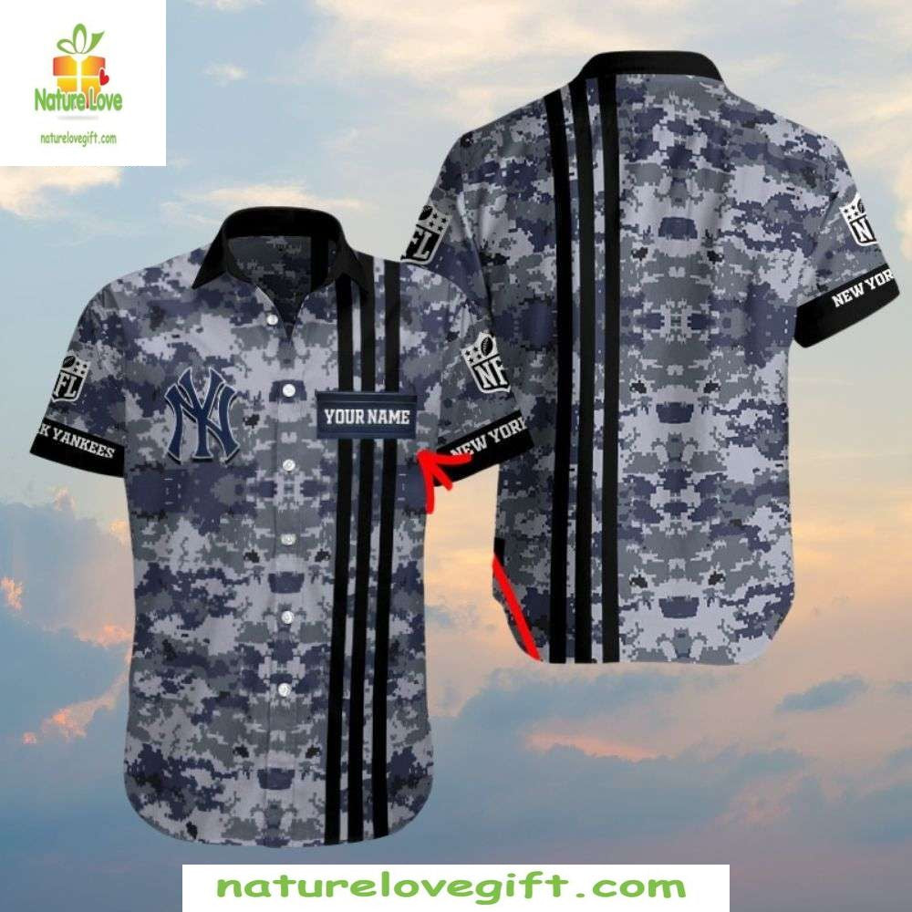 New York Yankees Hawaiian Shirt Urban Camouflage Personalized MLB Baseball Apparel