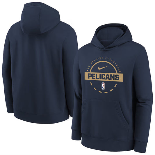 New Orleans Pelicans Navy 2025 26 Practice Club Pullover Hoodie