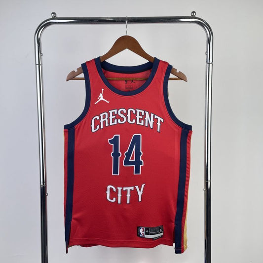 New Orleans Pelicans #14 Brandon Ingram 2324 statement jersey red Style 2