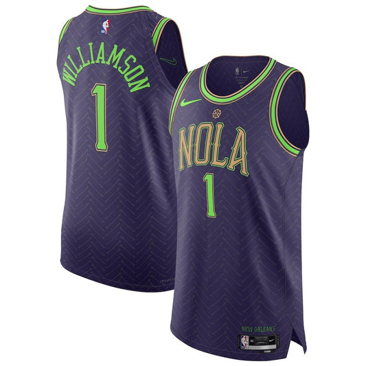 New Orleans Pelicans #1 Zion Williamson 202425 Authentic Player Jersey - City Edition - Purple