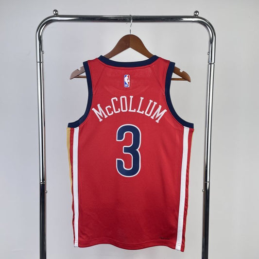 New Orleans Pelicans #3 mccollum 23 24 statement jersey red Style 1