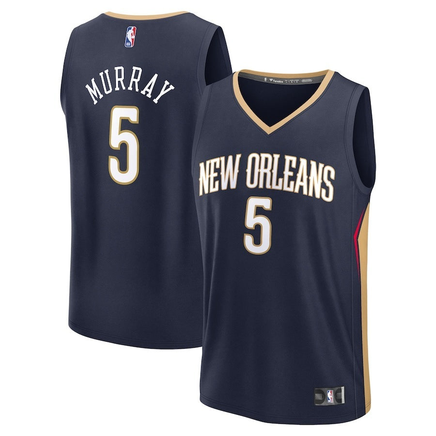 New Orleans Pelicans #5 Dejounte Murray Replica Player Jersey - Icon Edition - Navy