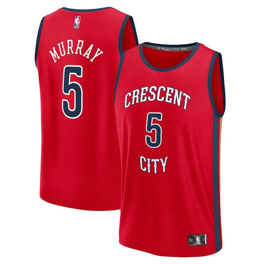 New Orleans Pelicans #5 Dejounte Murray Replica Player Jersey - Statement Edition - Red