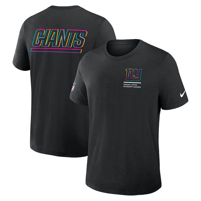 New York Giants Black 2025 Crucial Catch Tri-Blend Dri-FIT T-Shirt