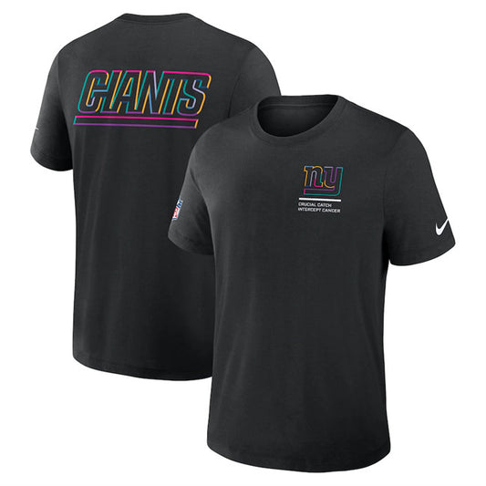 New York Giants Black 2025 Crucial Catch Tri-Blend Dri-FIT T-Shirt