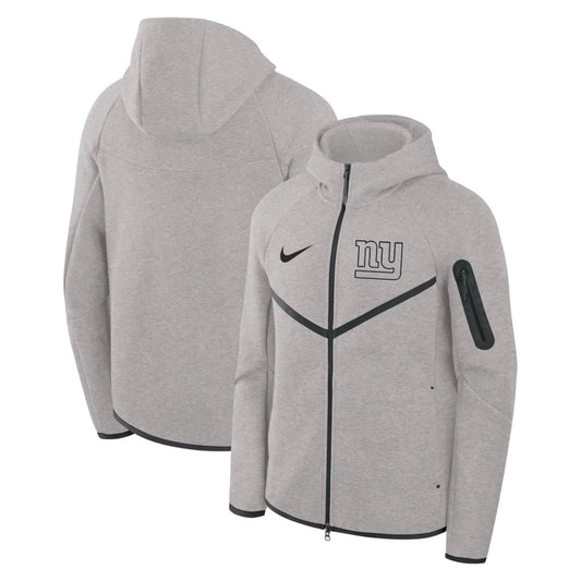 New York Giants Grey Tech Fleece Windrunner Full-Zip Hoodie