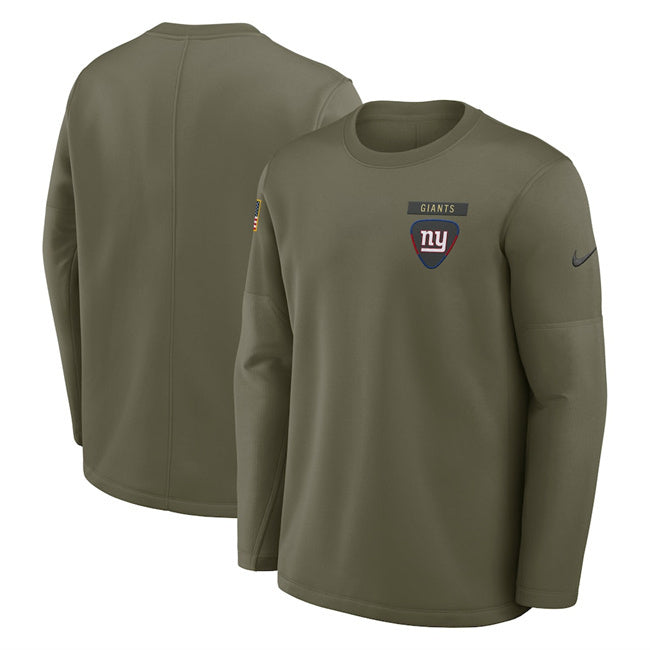 New York Giants Olive 2025 Salute to Service Sideline Coaches Therma-FIT Long