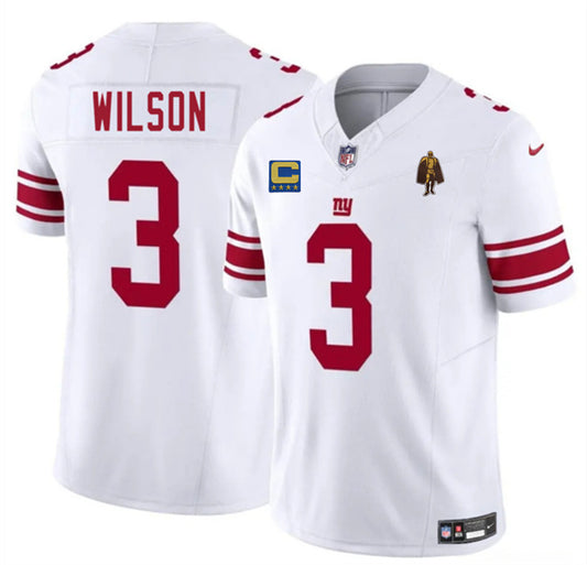 New York Giants #3 Russell Wilson White 2025 F.U.S.E. With 4-star C Patch And